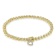 Yellow Gold-Plated Sterling Silver 2ct TDW Diamond Heart Charm Bracelet
(I-J, I3-Promo) - 7"