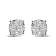 14K White Gold 2.00 Cttw Lab Grown Diamond Cluster Stud Earrings (G-H
Color, VS1-VS2 Clarity)