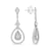 18K White Gold 1 1/4 Cttw Round Diamond Openwork Teardrop-Shaped Dangle Earrings
