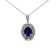 Sterling Silver Diamond Accent and 9x7mm Oval Amethyst Pendant w\chain 18"