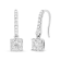 14K White 1/2ctw Round Diamond Halo Dangle Hook Earring