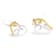 10K Two-tone Gold Round Diamond Heart Dangle Earrings 1/4ctw