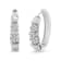 Sterling Silver 1/2ctw Lab Grown Round Diamond Floral Cluster Hoop Earrings