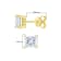 14K Yellow Gold AGS Certified 1/2ctw Princess-Cut Square Diamond
Solitaire Stud Earrings