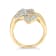 18K Yellow Gold Over Sterling Silver 1/2ctw Mixed Diamond Bypass Triple
Leaf Ring