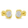 10K Yellow Gold Over Sterling Silver Diamond Rose Stud Earrings 0.15ctw