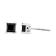 1.50ctw Princess-Cut Black Diamond Sterling Silver Stud Earrings