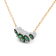 18K Rose Gold Multi-Size Round Tsavorite and Pave Round Diamonds Curved
Bar Necklace