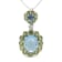 18k White Gold 0.05ctw Round Diamond, Blue Topaz and Peridot Pendant w\chain