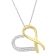 10K Gold Over Sterling Silver Two-Tone 1/10ctw Round Diamond Ribbon
Heart Pendant w\chain