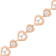 10K Rose Gold Over Sterling Silver .30ctw Diamond Heart-Linked Bolo Bracelet