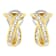 14K Two-Tone 1/2ctw "X" Shape Cross Over Diamond Hoop Earrings