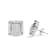 10K White Gold 1 1/10 Cttw Princess Diamond Composite and Halo Stud Earrings
