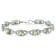 .925 Sterling Silver 7x7 mm Cushion Cut Prasiolite and 1/20ctw Round Cut
Diamond Tennis Bracelet