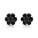 Sterling Silver 1/4ctw Black Color Treated Diamond Cluster Flower Stud Earrings