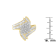 1.00ctw Round And Baguette Diamond 10K Yellow Gold Cluster Ring