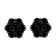 Sterling Silver 4.0ctw Prong Set Round-Cut Treated Black Diamond Floral
Cluster Stud Earrings