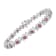 3.5 mm Lab Created Pink Tourmaline and 1/6 ctw Diamond Rhodium Over
Sterling Silver Tennis Bracelet