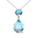 18K White Gold Pear Cut Blue Topaz and Round Blue Topaz with Diamond
Accent Dangle Drop Pendant