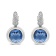 18K White Gold Bezel Set 11mm Blue Topaz and 1/2ctw Invisible Set
Diamond Bale Dangle Earrings