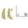 10K Yellow Gold Over Sterling Silver 1.00 Cttw Round Diamond Graduated
Huggie Earrings