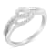 1/8ctw Diamond Accent Open Heart Leaf Curvy Bypass Sterling Silver Band