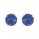 0.15ctw Round Brilliant-Cut Blue Diamond Classic Sterling Silver Stud Earrings