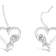 Sterling Silver Round Cut Diamond Heart Dangle Earrings .09ctw