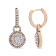 18K Rose Gold 1 1/2ctw Round Shaped Diamond Composite Drop and Dangle
Leverback Earrings