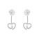 .925 Sterling Silver 1/4 Cttw Diamond Swirl Heart Front/Back Earrings
(I-J Color, I2-I3 Clarity)