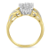 10K Two-Toned Round Baguette Diamond Cluster Ring (1/2 Cttw, I-J Color,
I2-I3 Clarity)