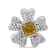 18K White and Yellow Gold 2.25 Cttw Yellow Radiant Lab Grown Diamond
Flower and Leaf Cluster Ring