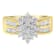 10K Yellow Gold 1.0ctw Marquise Composite Diamond Cluster Cocktail Ring
(H-I Color, SI2-I1 Clarity)