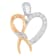 10K Gold Over Sterling Silver Two-Tone 1/5ctw Round Diamond Ribbon Heart
Accent Pendant w\chain