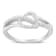 1/8ctw Diamond Accent Open Heart Leaf Curvy Bypass Sterling Silver Band