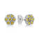 Sterling Silver Rose-Cut Diamond Floral Cluster Stud Earring .25ctw