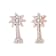 10K Rose Gold 1/4 Cttw Diamond Palm Tree Push Back Stud Earrings