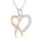 10K Gold Over Sterling Silver Two-Tone 1/5ctw Round Diamond Ribbon Heart
Accent Pendant w\chain