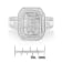 Sterling Silver 1.0ctw Round and Baguette Diamond Elongated Cocktail
Ring (H-I Color, I2-I3 Clarity)