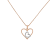 White Diamond Double Heart Two-tone Necklace 0.25ctw
