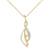 10K Two-tone Gold Over Sterling Silver Diamond Pendant w\chain(1/10ctw,
J-K Color, I2-I3 Clarity)
