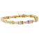 14K Yellow Gold 5.75ctw Princess and Baguette Cut Diamond Bow Bracelet