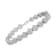 Sterling Silver 2.0ctw Diamond 7 Stone Floral Cluster Link Bracelet