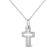.925 Sterling Silver 1/10 cttw Pave-Set Round-Cut Diamond Open Cross
18" Pendant Necklace