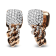 18K Rose Gold Pave Round Diamonds Chain Huggie Earrings
