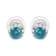 14K White Gold 1/2ctw White and Treated Blue Round Diamond Earrings