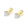 10k Yellow Gold Princess Diamond Quad Stud Earrings 1/4ctw
