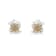 Two-Toned Sterling-Silver Champagne Diamond Stud Earring .10ctw