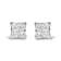 .925 Sterling Silver 1/4 Cttw Invisible Set Princess Diamond Composite
Quad Stud Earrings