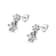 14K White Gold 1/4ctw Princess-Cut Double Diamond Drop and Dangle Stud Earrings
